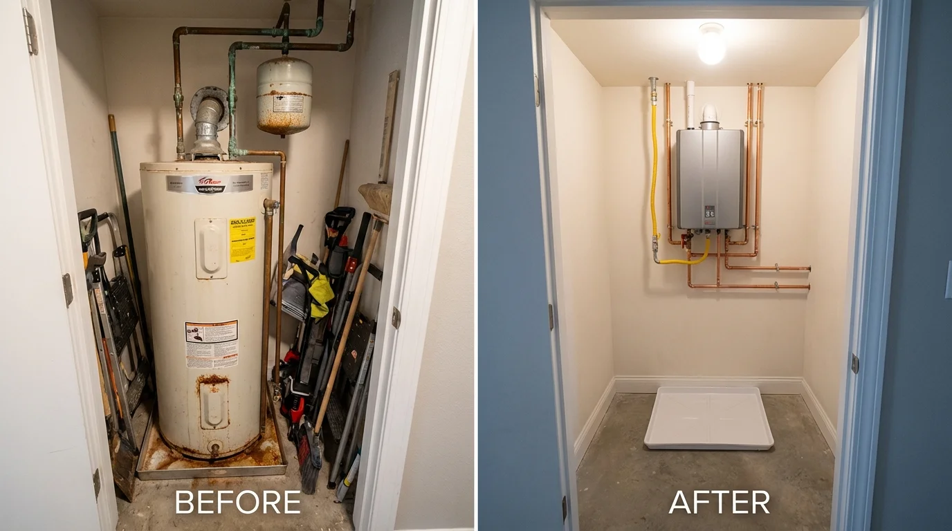 Tank water heater versus wall-mounted tankless unit comparison for Milton, WV homeowners